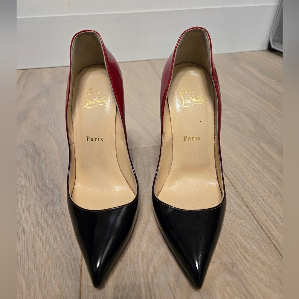 Christian Louboutin So Kate Black & Red Patent Ombre Heels - Picture 6 of 6
